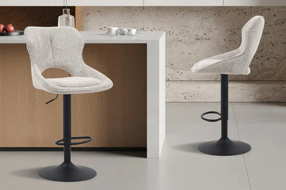 Chaise de Bar Pivotante MORY en Tissu Gris clair - 51 x 53 cm ROUSSEAU