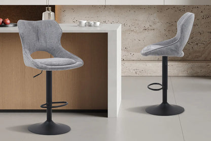 Chaise de Bar Pivotante MORY en Tissu Gris foncé - 51 x 53 cm ROUSSEAU