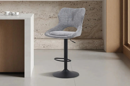 Chaise de Bar Pivotante MORY en Tissu Gris foncé - 51 x 53 cm ROUSSEAU