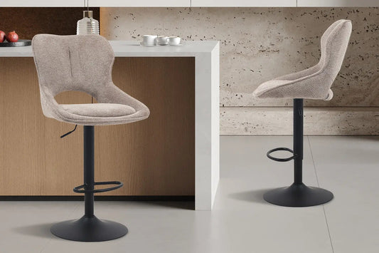 Chaise de Bar Pivotante MORY en Tissu Poivre - 51 x 53 cm ROUSSEAU