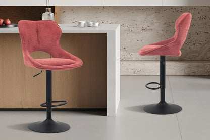 Chaise de Bar Pivotante MORY en Tissu Rouge - 51 x 53 cm ROUSSEAU