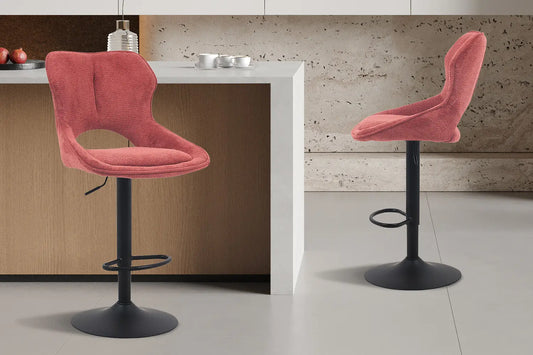 Chaise de Bar Pivotante MORY en Tissu Rouge - 51 x 53 cm ROUSSEAU