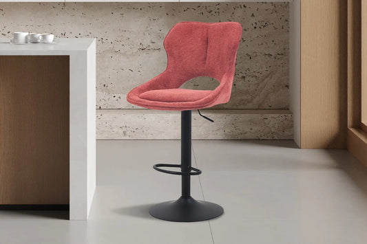 Chaise de Bar Pivotante MORY en Tissu Rouge - 51 x 53 cm ROUSSEAU