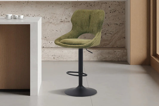 Chaise de Bar Pivotante MORY en Tissu Vert - 51 x 53 cm ROUSSEAU