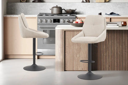 Chaise de Bar Pivotante SABA en Tissu Ecru - 50 x 60 cm ROUSSEAU