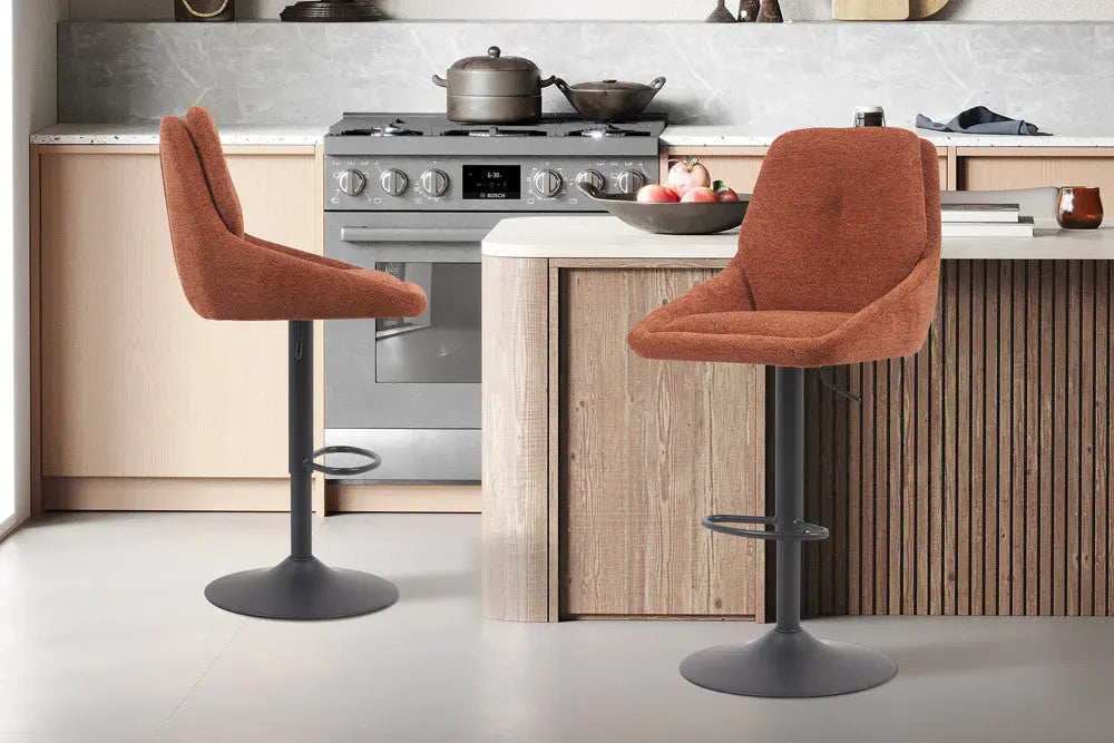 Chaise de Bar Pivotante SABA en Tissu Rouille - 50 x 60 cm ROUSSEAU