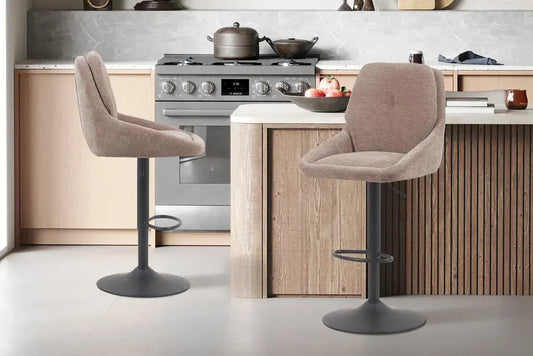 Chaise de Bar Pivotante SABA en Tissu Sable - 50 x 60 cm ROUSSEAU