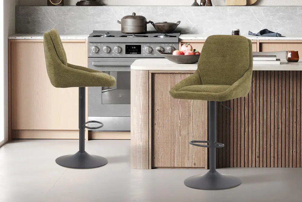 Chaise de Bar Pivotante SABA en Tissu Vert - 50 x 60 cm ROUSSEAU