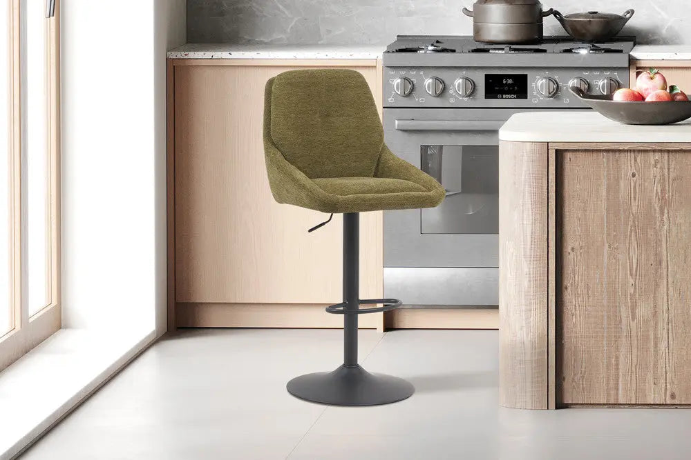 Chaise de Bar Pivotante SABA en Tissu Vert - 50 x 60 cm ROUSSEAU