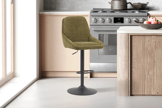 Chaise de Bar Pivotante SABA en Tissu Vert - 50 x 60 cm ROUSSEAU