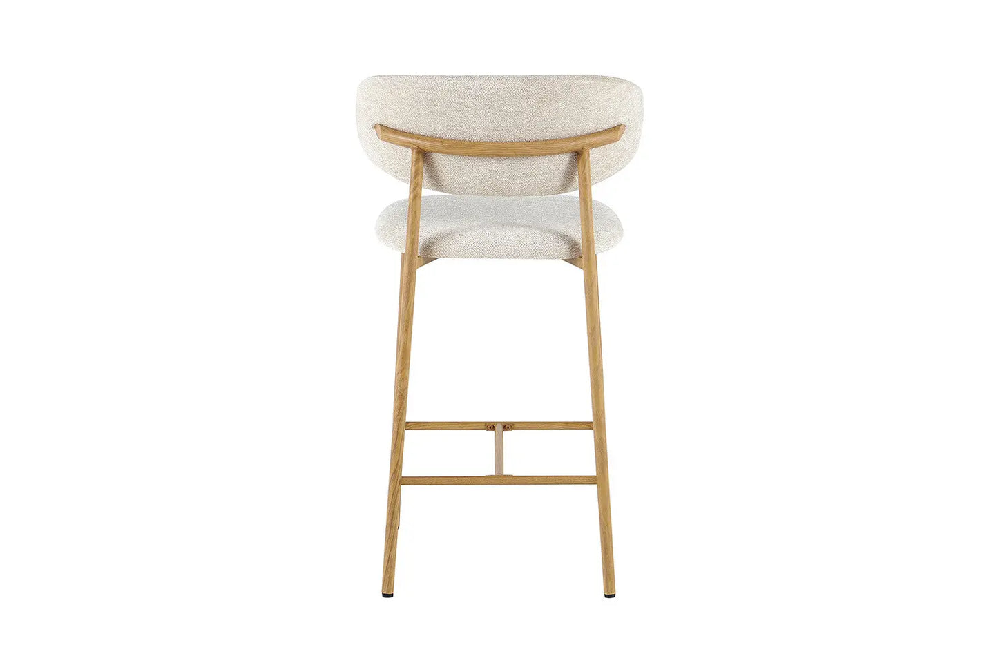 Chaise de Bar Tissu Beige avec Pieds Naturels COYA - 51 x 50 cm ROUSSEAU