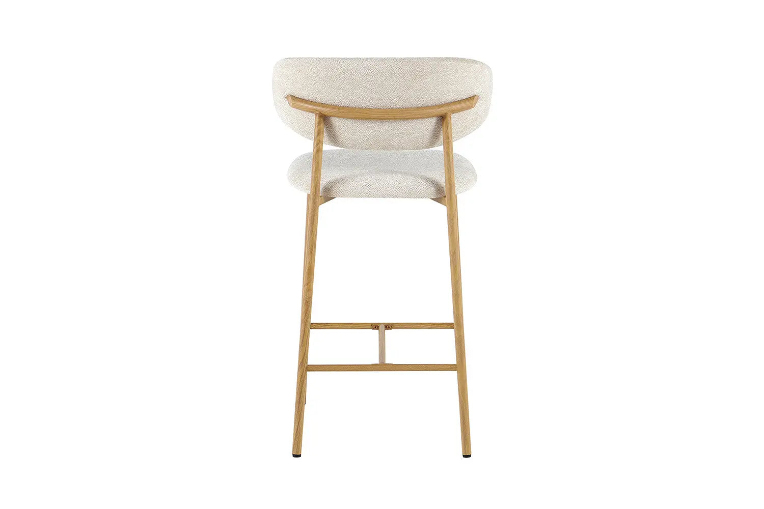 Chaise de Bar Tissu Beige avec Pieds Naturels COYA - 51 x 50 cm ROUSSEAU