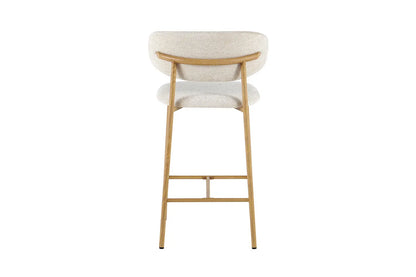 Chaise de Bar Tissu Beige avec Pieds Naturels COYA - 51 x 50 cm ROUSSEAU