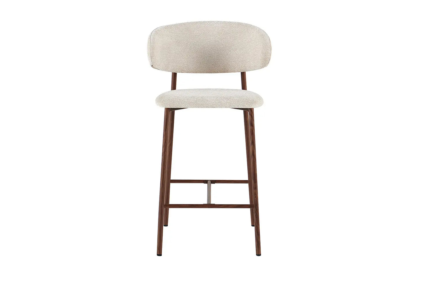 Chaise de Bar Tissu Beige avec Pieds Noyer COYA - 51 x 50 cm ROUSSEAU