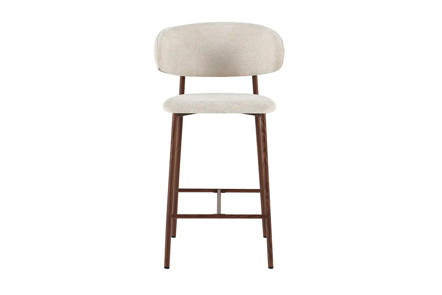 Chaise de Bar Tissu Beige avec Pieds Noyer COYA - 51 x 50 cm ROUSSEAU