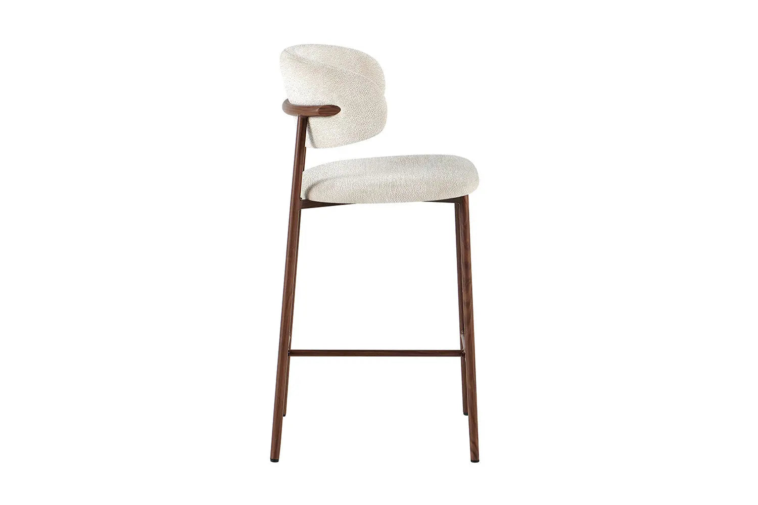 Chaise de Bar Tissu Beige avec Pieds Noyer COYA - 51 x 50 cm ROUSSEAU