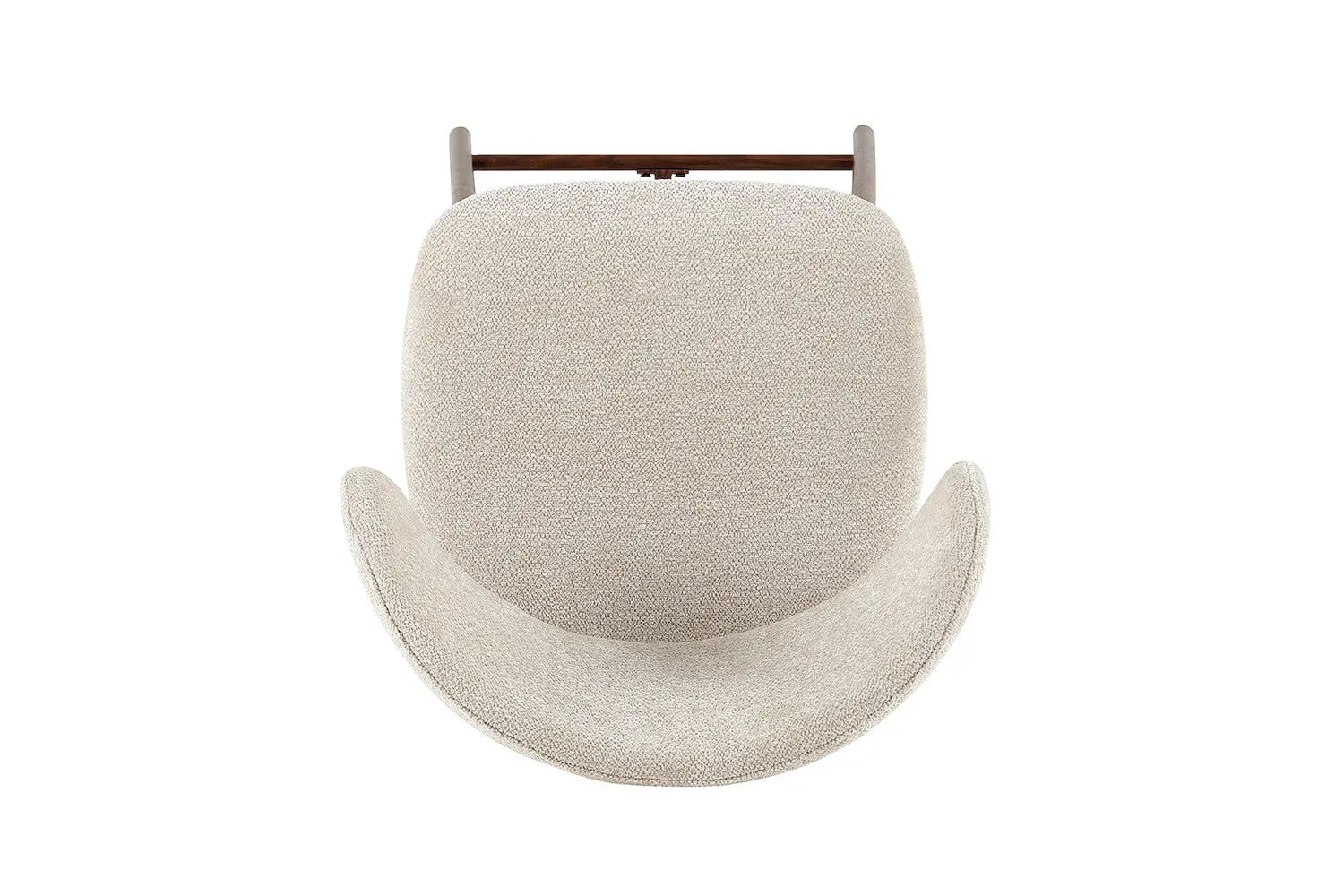 Chaise de Bar Tissu Beige avec Pieds Noyer COYA - 51 x 50 cm ROUSSEAU