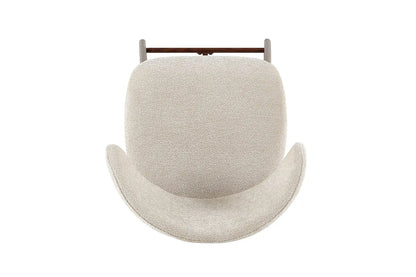 Chaise de Bar Tissu Beige avec Pieds Noyer COYA - 51 x 50 cm ROUSSEAU