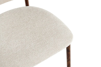 Chaise de Bar Tissu Beige avec Pieds Noyer COYA - 51 x 50 cm ROUSSEAU