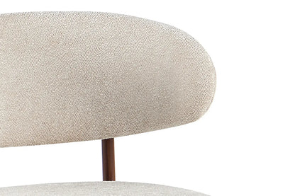 Chaise de Bar Tissu Beige avec Pieds Noyer COYA - 51 x 50 cm ROUSSEAU