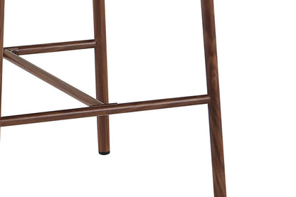 Chaise de Bar Tissu Beige avec Pieds Noyer COYA - 51 x 50 cm ROUSSEAU