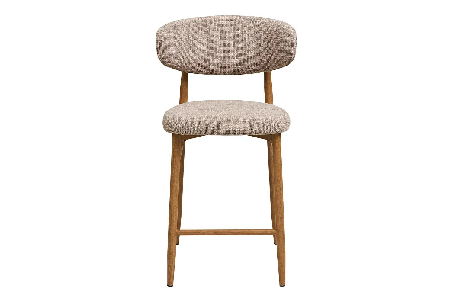 Chaise de Bar Tissu Sable avec Pieds Bois Chêne LEVANTO - 52 x 55 cm ROUSSEAU