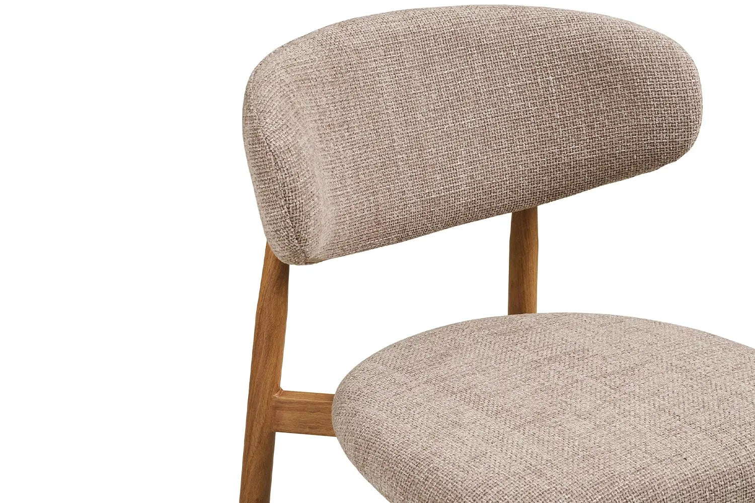 Chaise de Bar Tissu Sable avec Pieds Bois Chêne LEVANTO - 52 x 55 cm ROUSSEAU