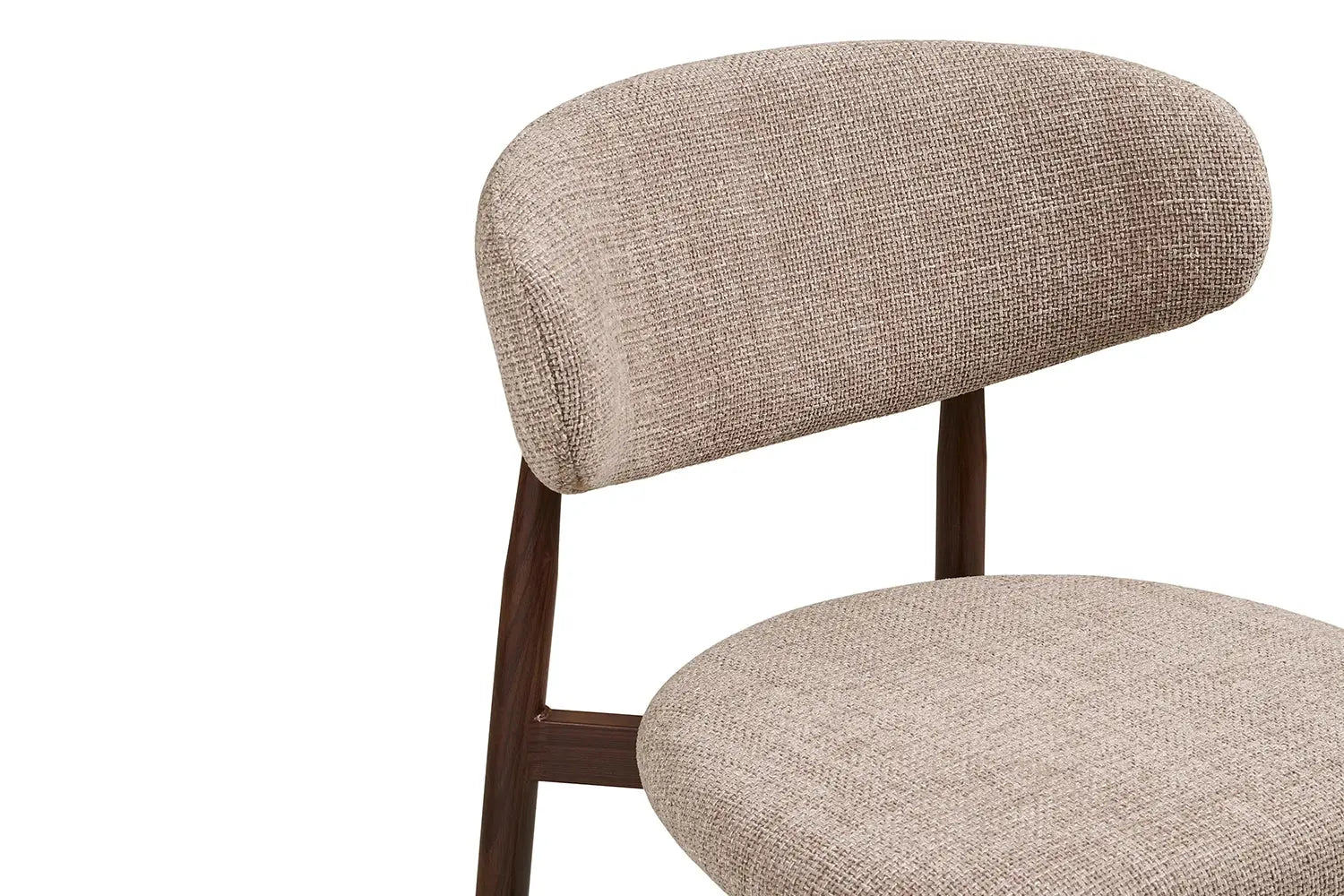 Chaise de Bar Tissu Sable avec Pieds Métal Bois Noyer LEVANTO - 52 x 55 cm ROUSSEAU