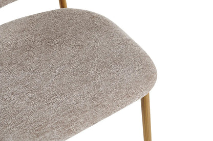 Chaise de Bar Tissu Sable avec Pieds Naturels COYA - 51 x 50 cm ROUSSEAU