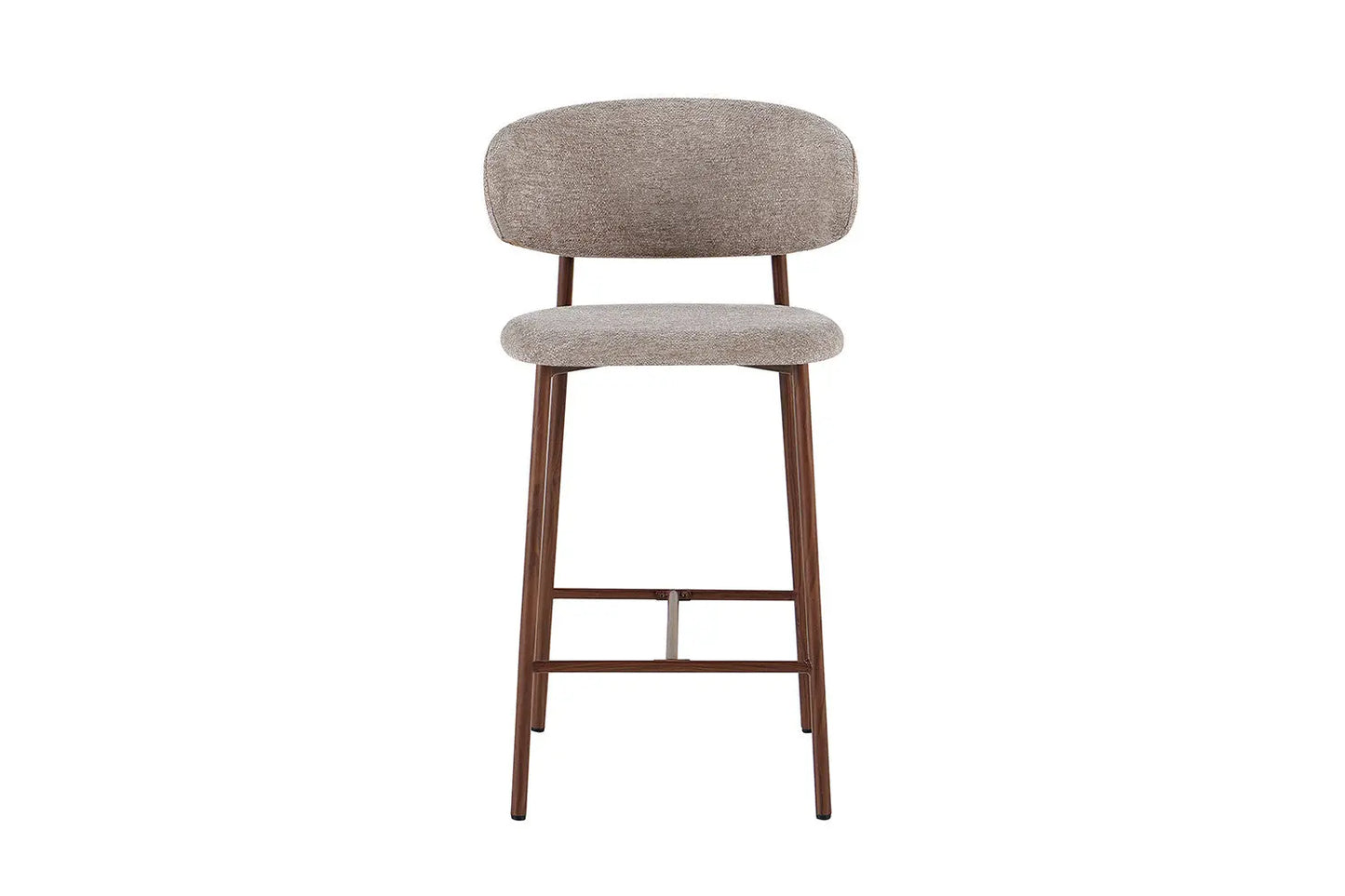 Chaise de Bar Tissu Sable avec Pieds Noyer COYA - 51 x 50 cm ROUSSEAU