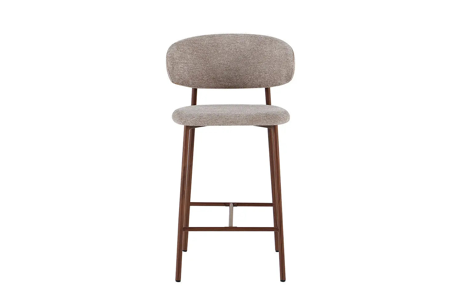 Chaise de Bar Tissu Sable avec Pieds Noyer COYA - 51 x 50 cm ROUSSEAU
