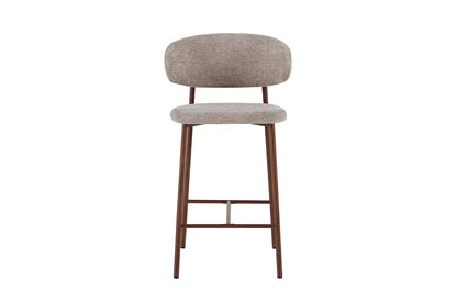 Chaise de Bar Tissu Sable avec Pieds Noyer COYA - 51 x 50 cm ROUSSEAU