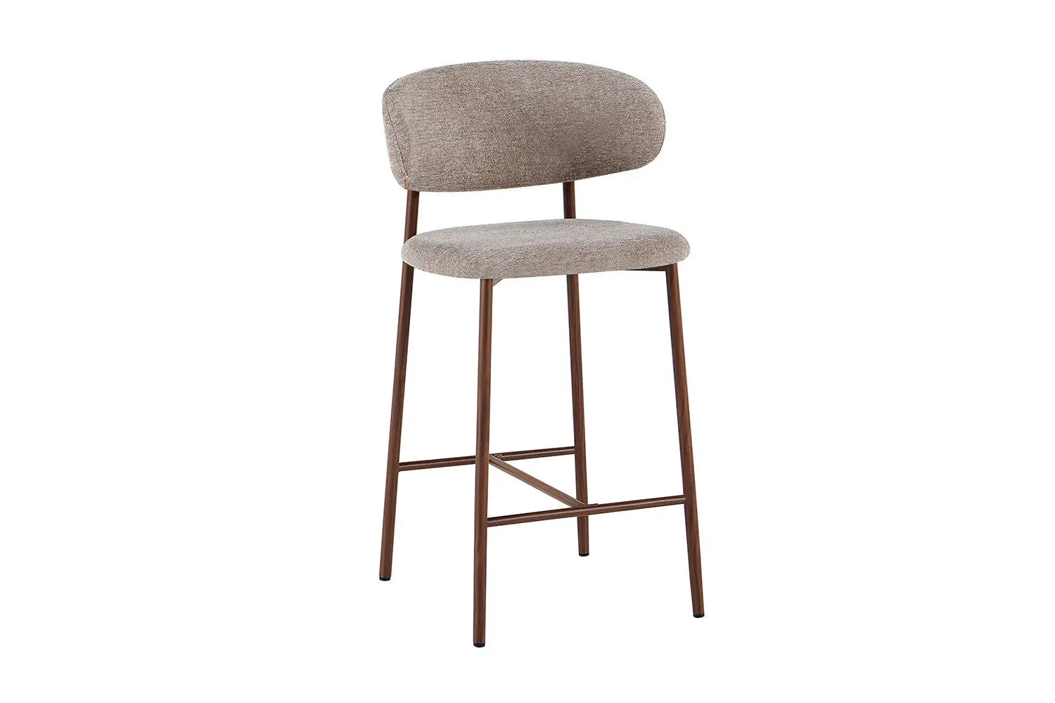 Chaise de Bar Tissu Sable avec Pieds Noyer COYA - 51 x 50 cm ROUSSEAU