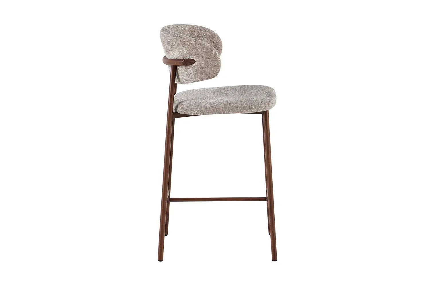Chaise de Bar Tissu Sable avec Pieds Noyer COYA - 51 x 50 cm ROUSSEAU
