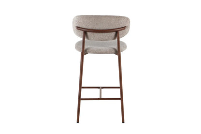 Chaise de Bar Tissu Sable avec Pieds Noyer COYA - 51 x 50 cm ROUSSEAU