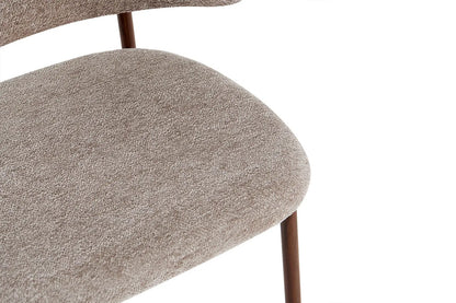 Chaise de Bar Tissu Sable avec Pieds Noyer COYA - 51 x 50 cm ROUSSEAU