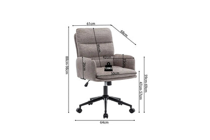 Chaise de Bureau en Tissu Gris Foncé AIMIE - 64 x 68 cm ROUSSEAU