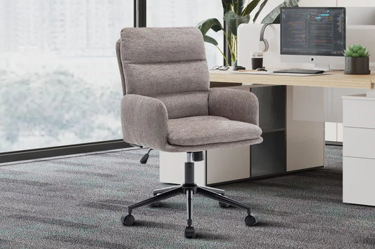 Chaise de Bureau en Tissu Sable AIMIE - 64 x 68 cm ROUSSEAU