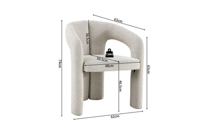 Chaise de Salle à Manger BEJAYA en Tissu Beige - 63 x 62 cm ROUSSEAU