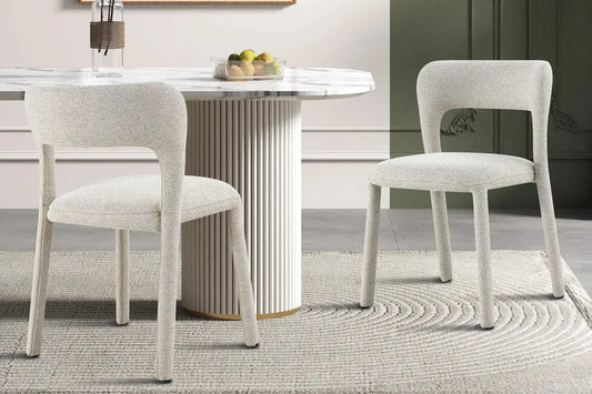 Chaise de Salle à Manger ELVYA en Tissu Beige - 51.5 x 57 cm ROUSSEAU