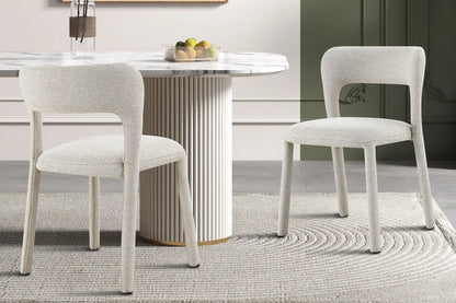 Chaise de Salle à Manger ELVYA en Tissu Beige - 51.5 x 57 cm ROUSSEAU