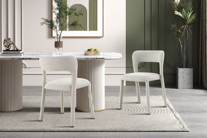 Chaise de Salle à Manger ELVYA en Tissu Beige - 51.5 x 57 cm ROUSSEAU
