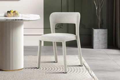 Chaise de Salle à Manger ELVYA en Tissu Beige - 51.5 x 57 cm ROUSSEAU