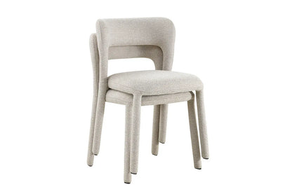Chaise de Salle à Manger ELVYA en Tissu Beige - 51.5 x 57 cm ROUSSEAU