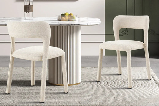 Chaise de Salle à Manger ELVYA en Tissu Ecru - 51.5 x 57 cm ROUSSEAU