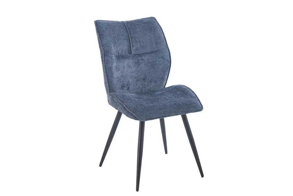 Chaise de Salle à Manger FAY en Tissu Bleu - 49 x 65 cm ROUSSEAU