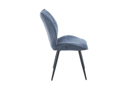 Chaise de Salle à Manger FAY en Tissu Bleu - 49 x 65 cm ROUSSEAU