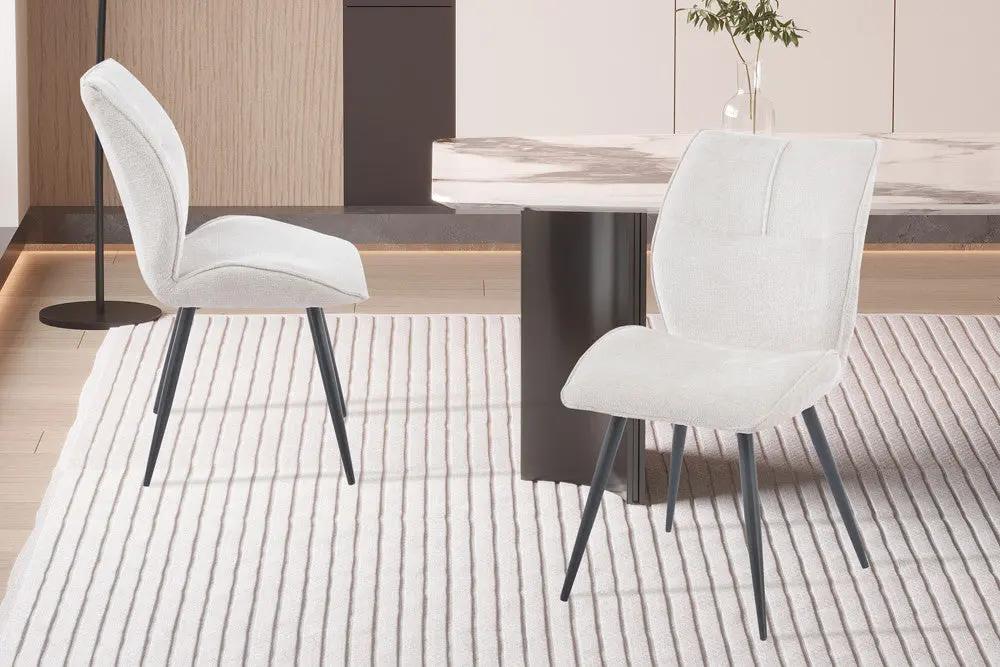 Chaise de Salle à Manger FAY en Tissu Ecru - 49 x 65 cm ROUSSEAU