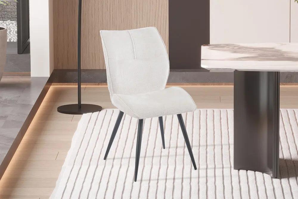 Chaise de Salle à Manger FAY en Tissu Ecru - 49 x 65 cm ROUSSEAU