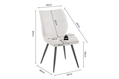 Chaise de Salle à Manger FAY en Tissu Ecru - 49 x 65 cm ROUSSEAU